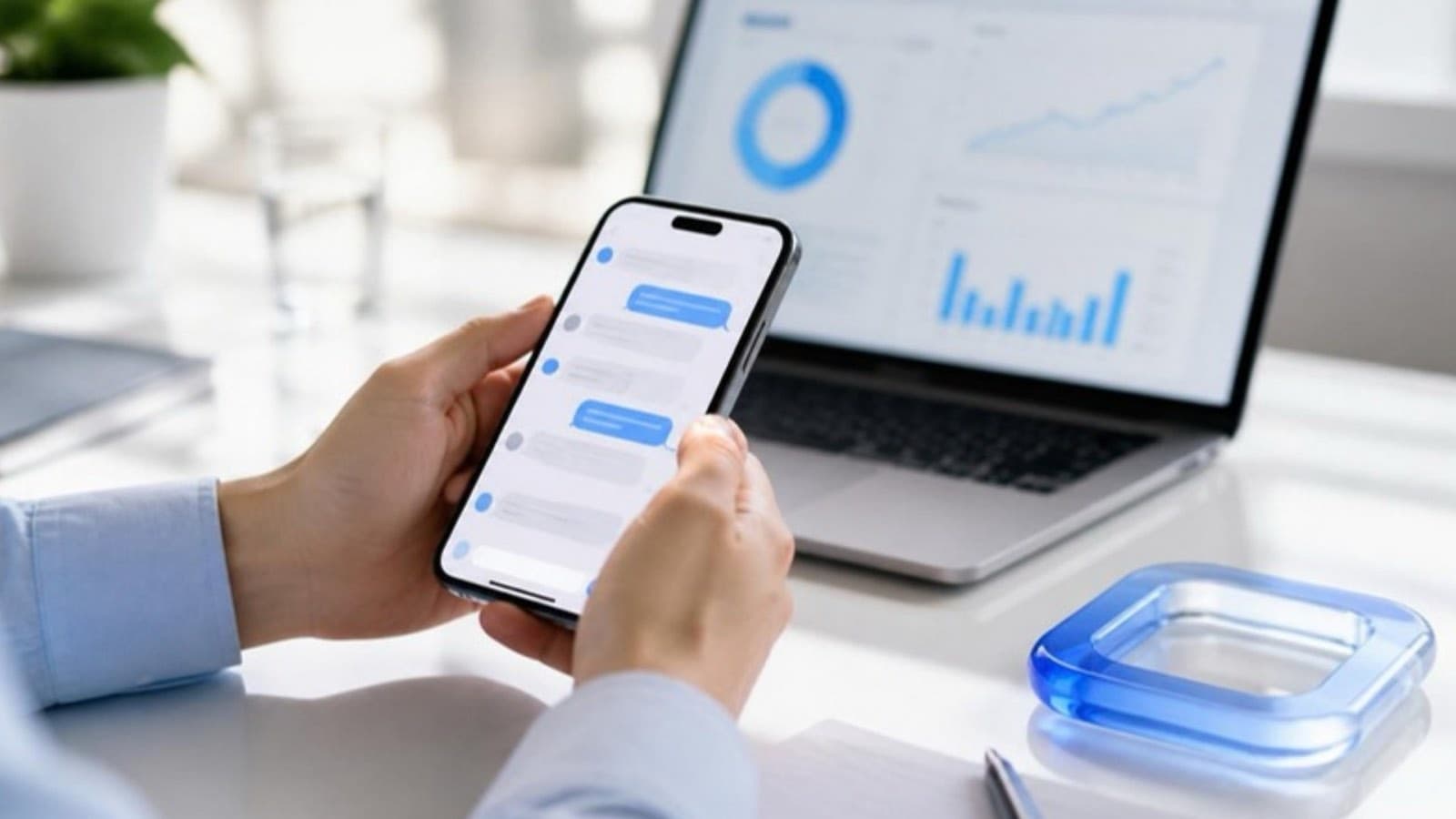 A business owner reviewing customer conversations handled by an AI agent